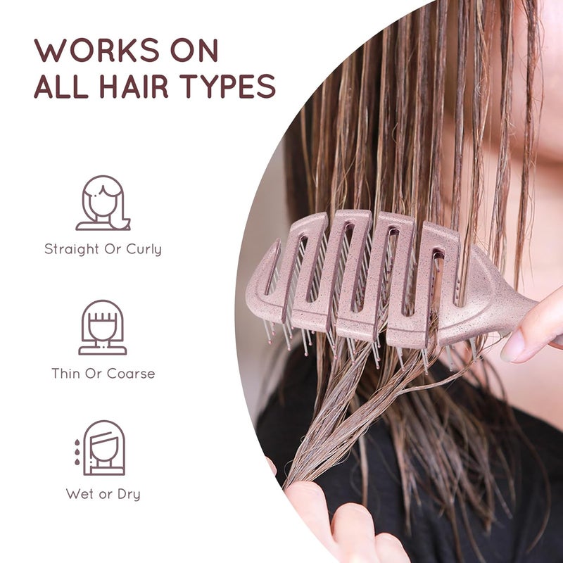 ecoed Detangler Hairbrush, Vented Detangling Brush for Straight, Wavy, Curly and Fine Hair, Quick Smoothing for Women and Men, Eco-Friendly & Sustainable Material (Pink) - Image 5